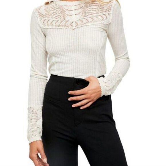 Free People Colette Scallop Neck Top - Picture 1 of 13